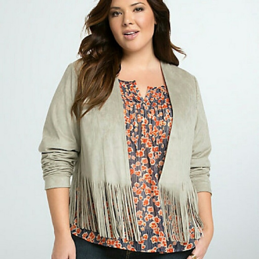 Faux Suede Fringe Jacket